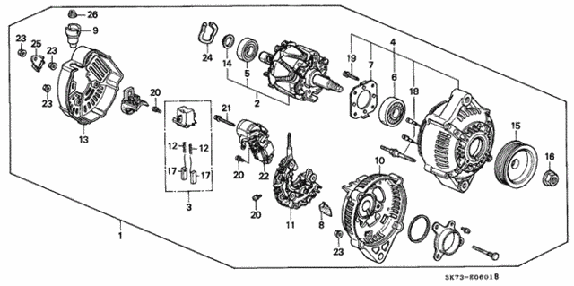 Alternator (Denso) (1) for 1991 Acura Integra #0