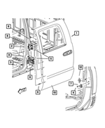 55359450AD - Doors, Door Mirrors and Related Parts: Rear Door, Right for Mopar Image