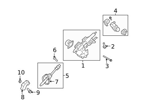 Steering Column Assembly for 2010 Ford Escape #0