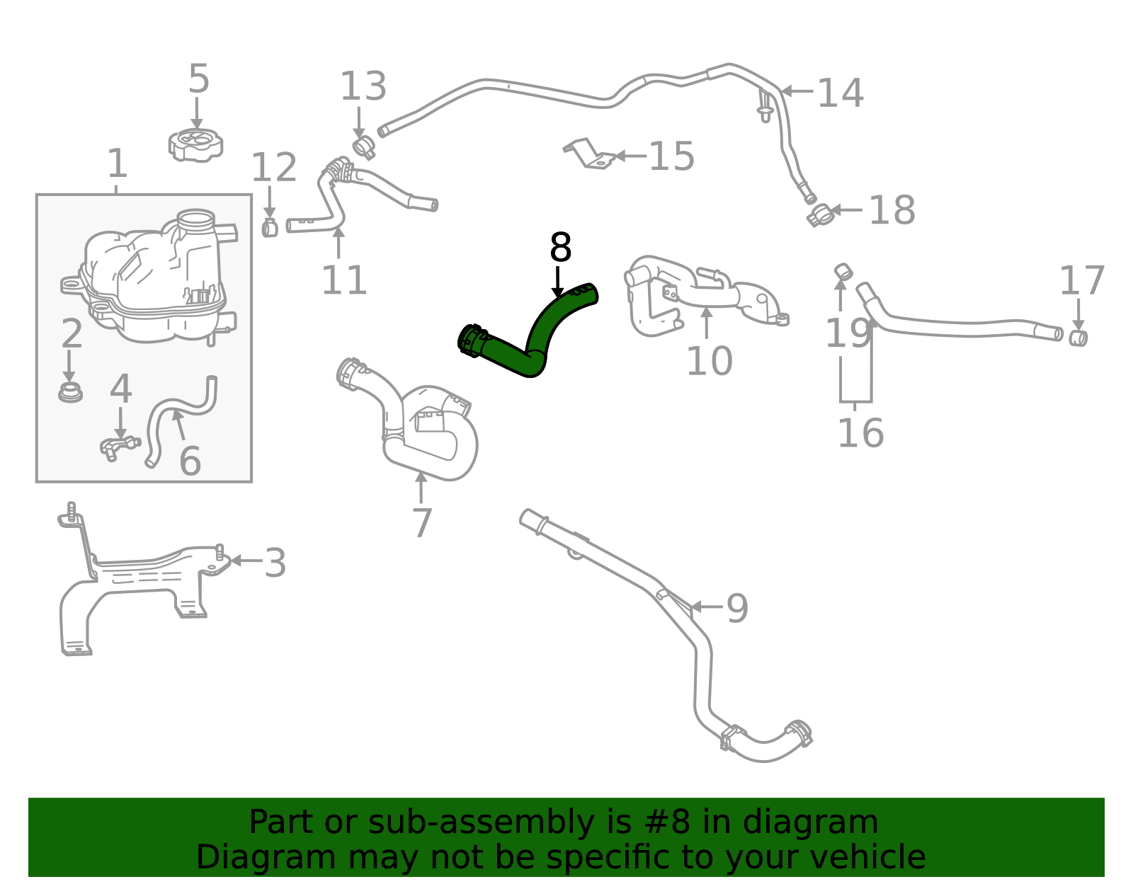 2020-2026 Cadillac CT4 Heater Inlet Hose 84697655 GM | GMPartsDirect.com