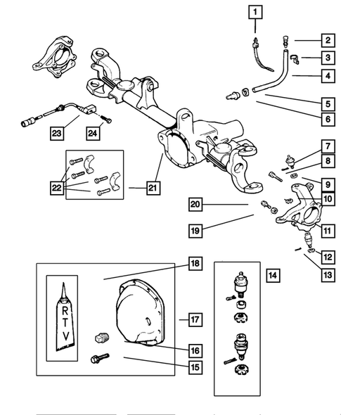 Front Axle Housing for 2001 Jeep Wrangler #0
