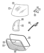 5027912AD - Body Sheet Metal Except Doors: Shipping Assembly - 10 Lite Glass Windshield Package for Mopar Image