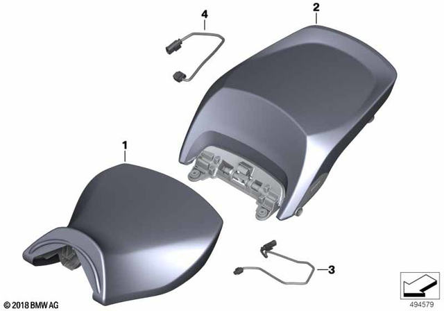 52538395546 - Ergonomics &amp; Comfort: Passenger Seat, Black for BMW-Motorrad Image