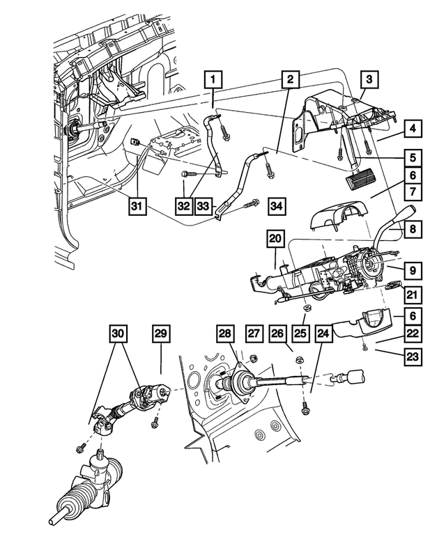 55351186AA - Steering: Steering Column Support for Mopar Image image