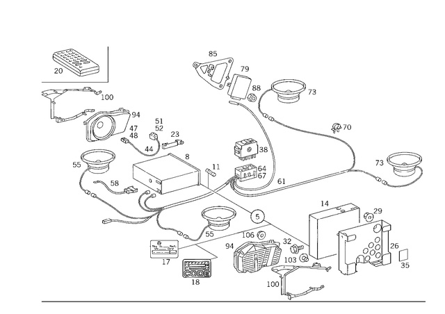 1408200586 - Electrical System: Radio Set Assembly for Mercedes-Benz: 400E, 400SEL, 500E, 500SEL, 500SL, 560SEC, 560SEL, 600SL Image image