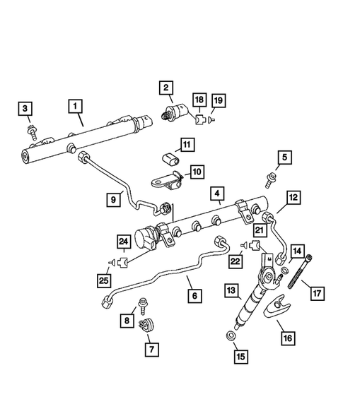 Fuel Rail and Injectors for 2008 Dodge Sprinter 3500 #1