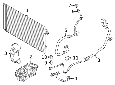 Condenser, Compressor & Lines for 2021 BMW 750i xDrive #0