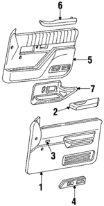 15686461 - Body: Door Trim Panel for Chevrolet: Blazer, Suburban C1500, Suburban C2500, Suburban K1500, Suburban K2500 | GMC: Suburban C1500, Suburban C2500, Suburban K1500, Suburban K2500, Yukon Image