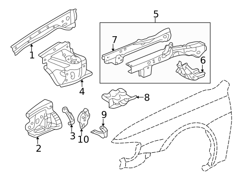 Structural Components & Rails for 2000 Honda Accord #0