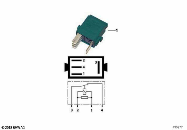 61362306352 - General Electrical System: Mini Relay, Opener, Turquoise Blue -  for BMW-Motorrad Image