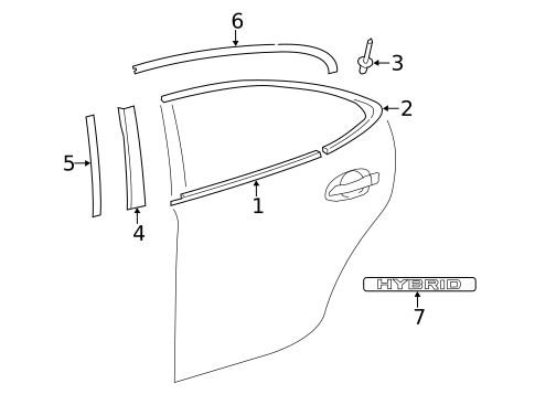 Exterior Trim - Rear Door for 2017 Lexus ES350 #0