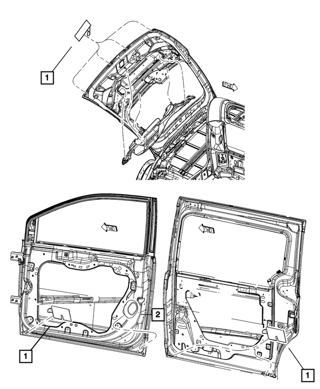 5020893AB - Body Sheet Metal Except Doors: Tape for Chrysler: 200, Town &amp; Country | Dodge: Avenger, Grand Caravan, Journey | Jeep: Wrangler Image