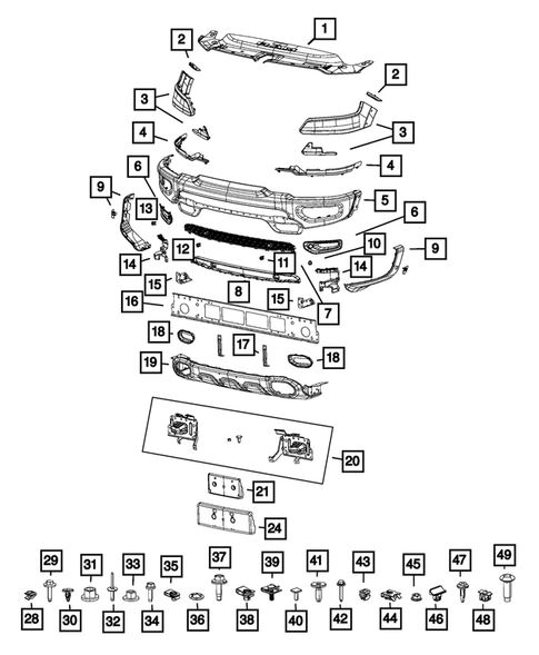 Front Bumper and Fascia for 2022 Ram 1500 #1