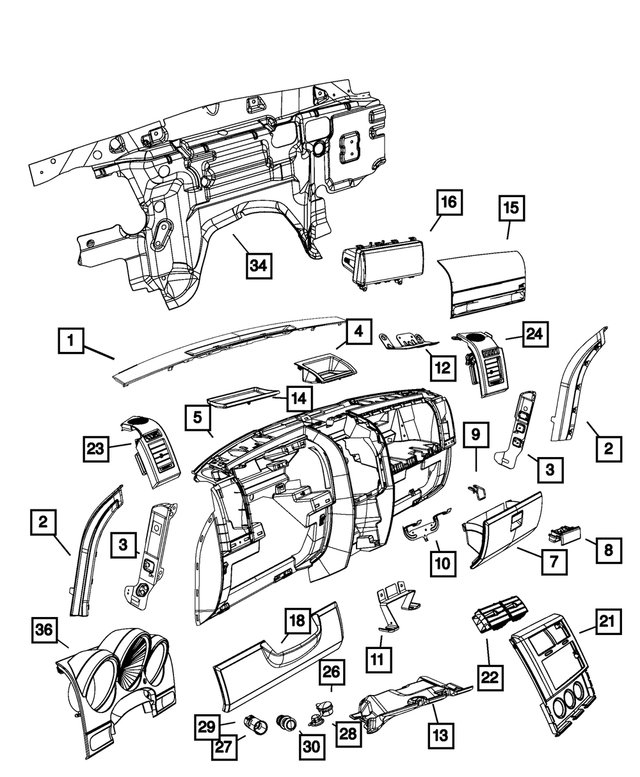 « 1DZ281J8AD –  : Panneau D'instruments Encadrement pour Mopar Image »