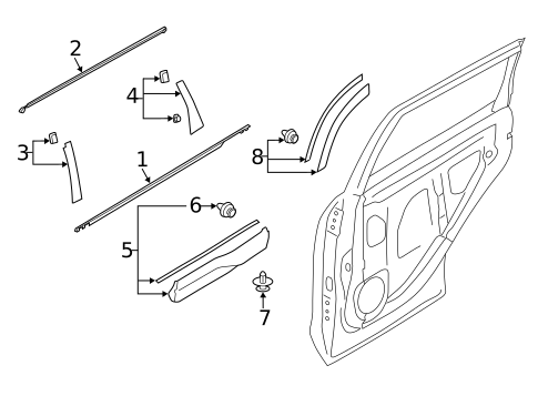 Exterior Trim - Rear Door for 2020 Subaru Forester #0