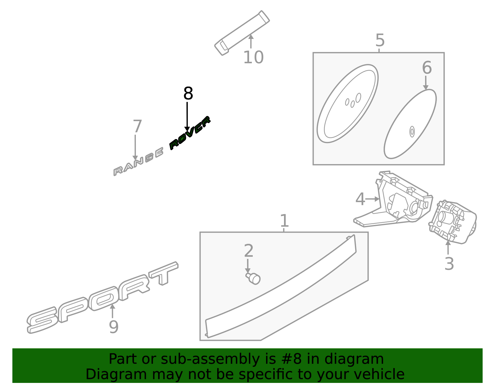 Genuine OEM Nameplate Part# LR169530 Fits 2023 Land Rover Range