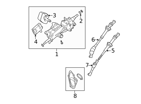 Steering Column Assembly for 2014 Lexus IS F #0