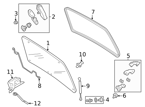 Glass - Lift Gate for 2005 Ford Escape #0