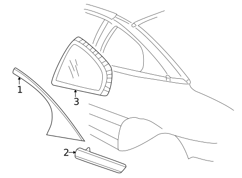 Glass & Hardware for 2000 Pontiac Sunfire #0