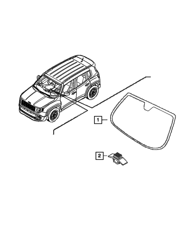 68438876AA - Glass: Windshield for Mopar Image