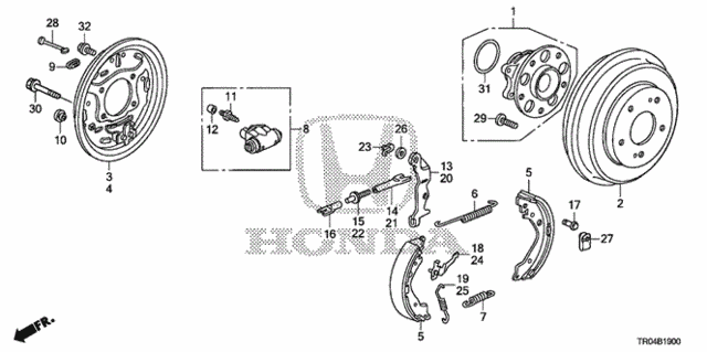 Rear Brake (Drum) for 2012 Honda Civic #0