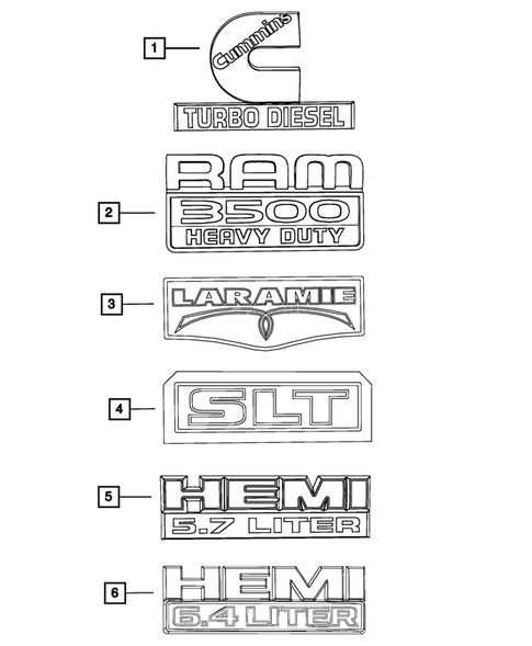 Nameplates for 2015 Ram 3500 #1