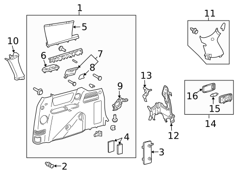 Interior Trim - Side Panel for 2005 Toyota Sienna #1