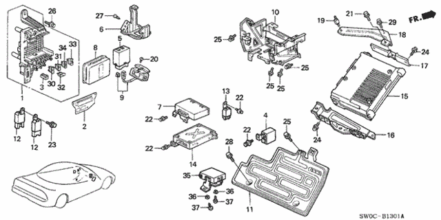 Control Unit (ABS - Eps) for 2004 Acura NSX #0