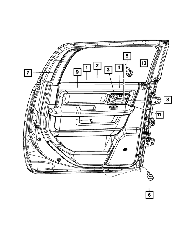 1VY561U7AH - Interior Trim: Rear Door Trim Panel, Right for Mopar Image