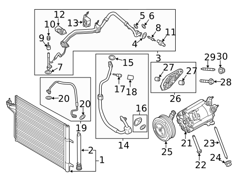 Condenser, Compressor & Lines for 2014 Ford Escape #0