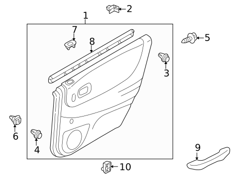Interior Trim - Rear Door for 2003 Mazda Protege #0