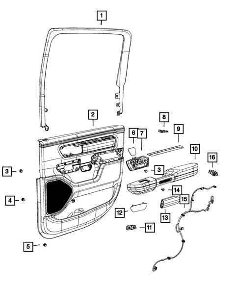 Door Trim Panels - Front and Rear for 2020 Ram 1500 #1