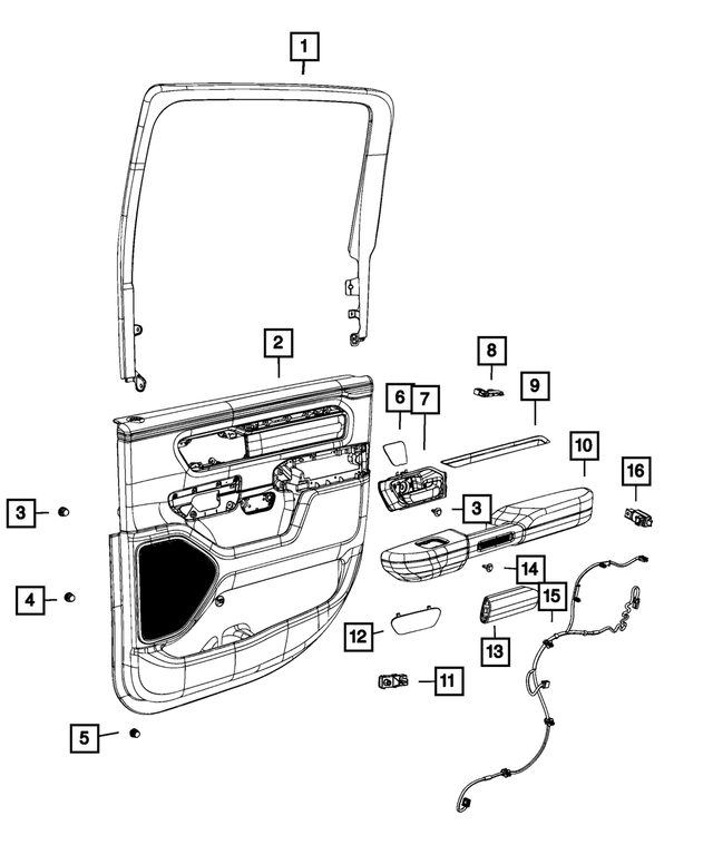 6EE862N6AD - : Rear Door Trim Armrest, Right for Mopar Image