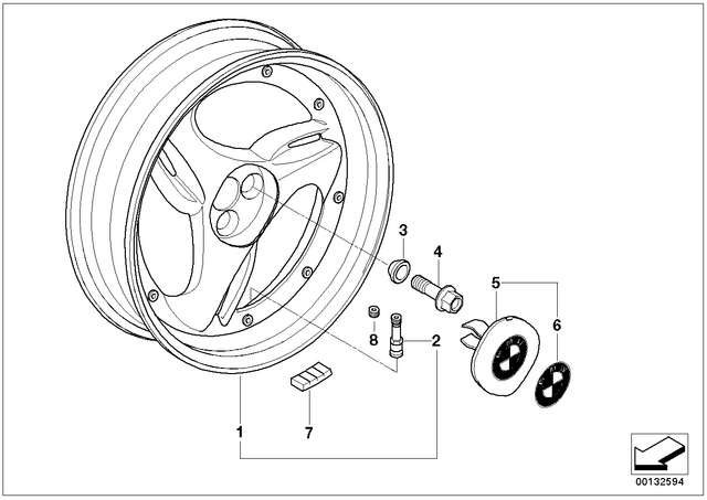 71607663631 - : Cast Iron Rim Silver Rear - 4.00X15 for BMW-Motorrad Image