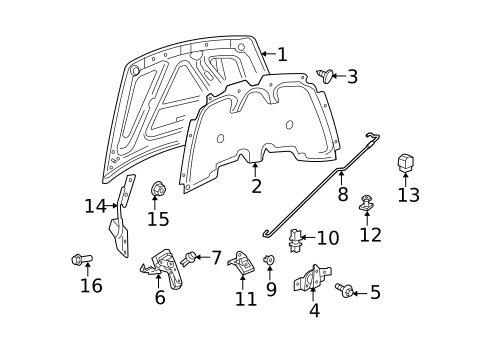 Hood & Components for 2008 Chrysler Aspen #0