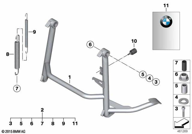 71607719820 - Frame and Mounting Parts: Center Stand -  for BMW-Motorrad Image