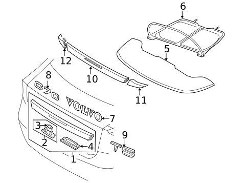 Exterior Trim - Trunk for 2008 Volvo C70 #0