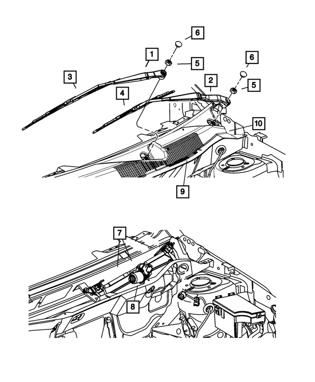 « 5303780AG – Wiper/Lock Cylinder and Keys : Essuie-glace De Pare-brise Moteur Et Tringlerie pour Mopar Image »