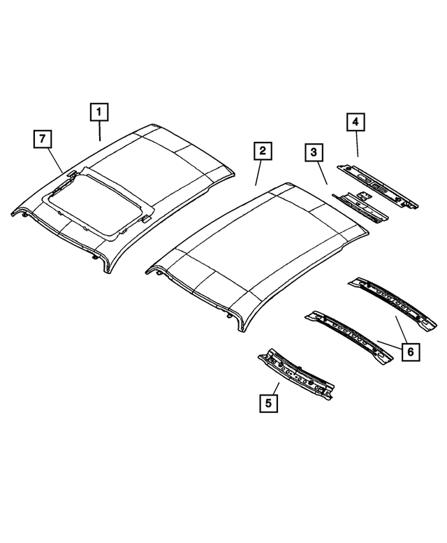 4724524AB - Body Sheet Metal Except Doors: Roof for Mopar Image