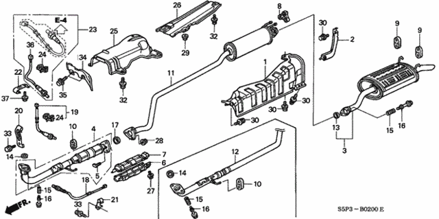 Exhaust Pipe - Muffler for 2002 Honda Civic #0