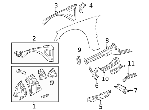Structural Components & Rails for 2006 Dodge Charger #0