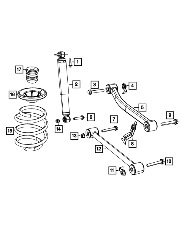 68210452AC - Rear Suspension: Suspension Shock Absorber Kit for Mopar Image