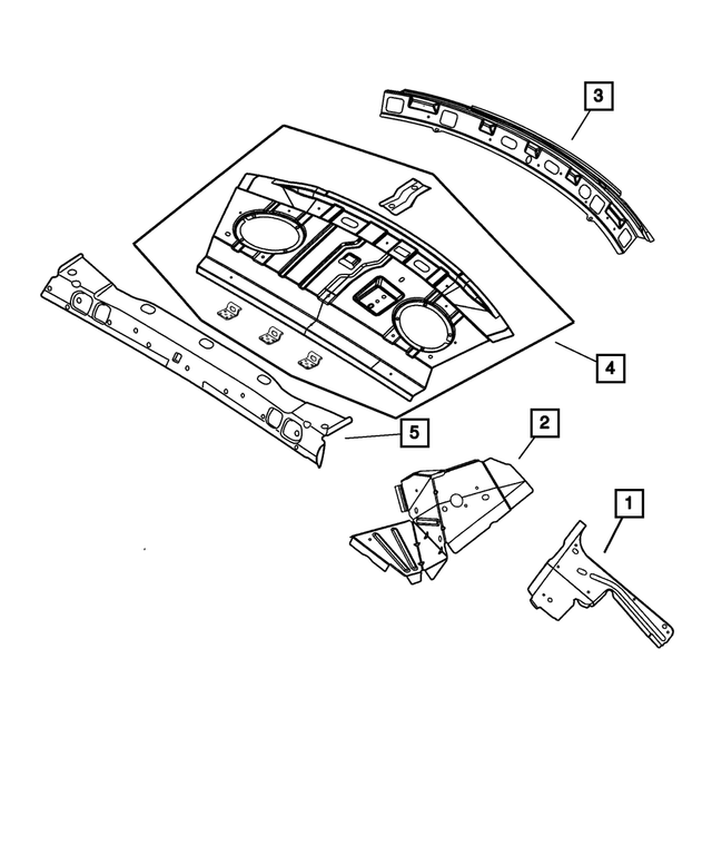 4878678AD - Body Sheet Metal Except Doors: Rear Shelf Panel Reinforcement, Right for Mopar Image