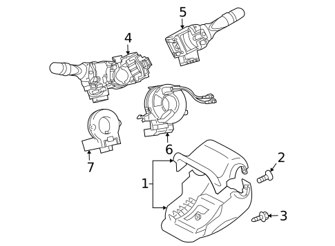 Shroud, Switches & Levers for 2005 Toyota Prius #0