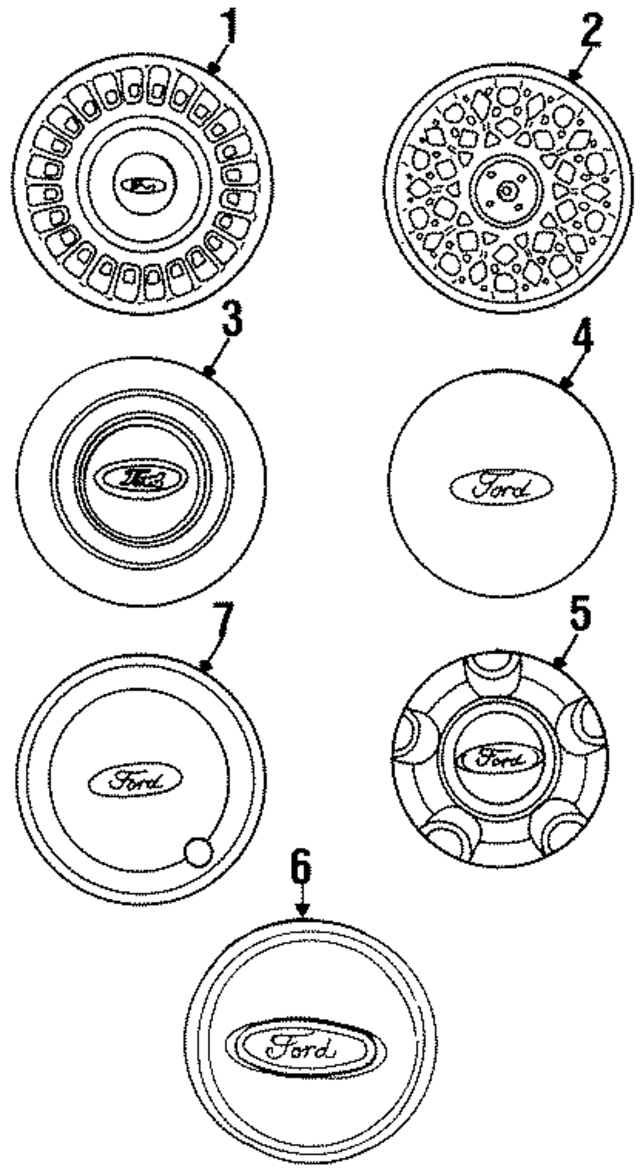 YW7Z1130AA - : Center Cap for Ford Image