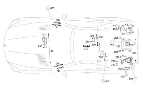 Antenna, Antenna Amplifier and Wiringharnesses for 2018 Mercedes-Benz SL550 #0