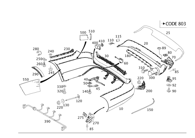 2128859925 - Detachable Parts: Trim, Bumper for Mercedes-Benz: E350, E63 AMG, E63 AMG S Image image