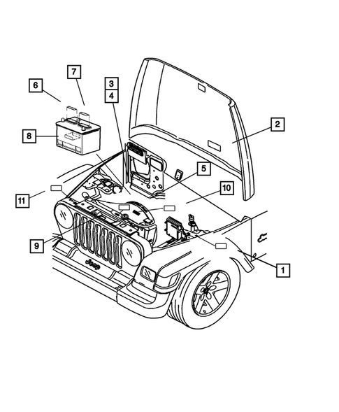 Under Hood for 2003 Jeep Wrangler #0