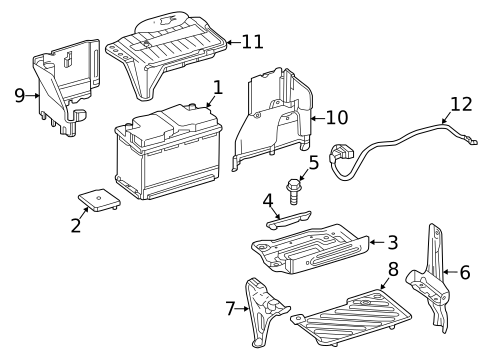 Battery & Related Components for 2016 Mercedes-Benz GLA250 #0