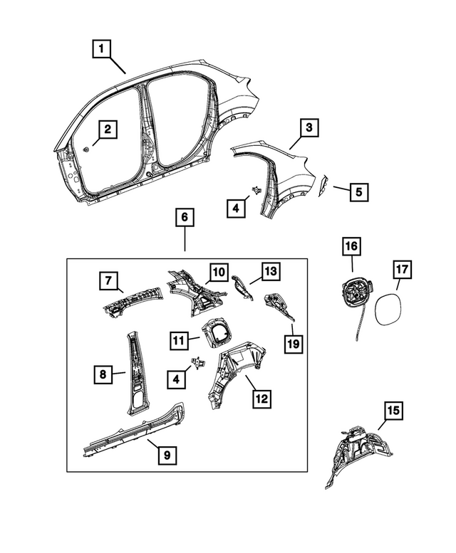 6509791AA - Body Sheet Metal Except Doors: Installation Rivnut for Mopar Image